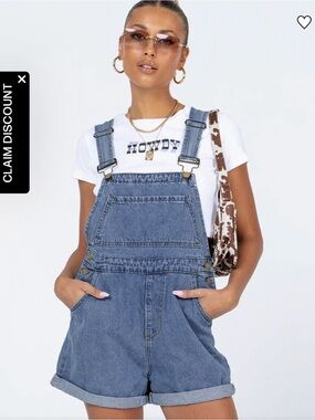 Cowboy Stars Women's Blue Denim Short Overalls with Adjustable Straps